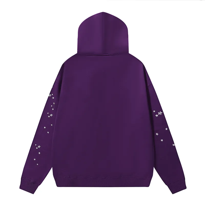 Sp5der Star OG Web V2 Hoodie & Sweatpant Set Purple