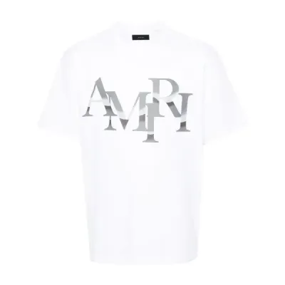 AMIRI White Staggered Chrome T-Shirt 01