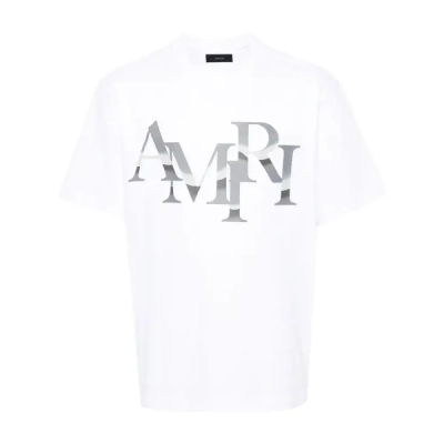 AMIRI White Staggered Chrome T-Shirt 01