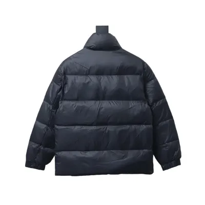 Moncler Logo Patch Zippered Stand-up Collar Black Down Jacket 02