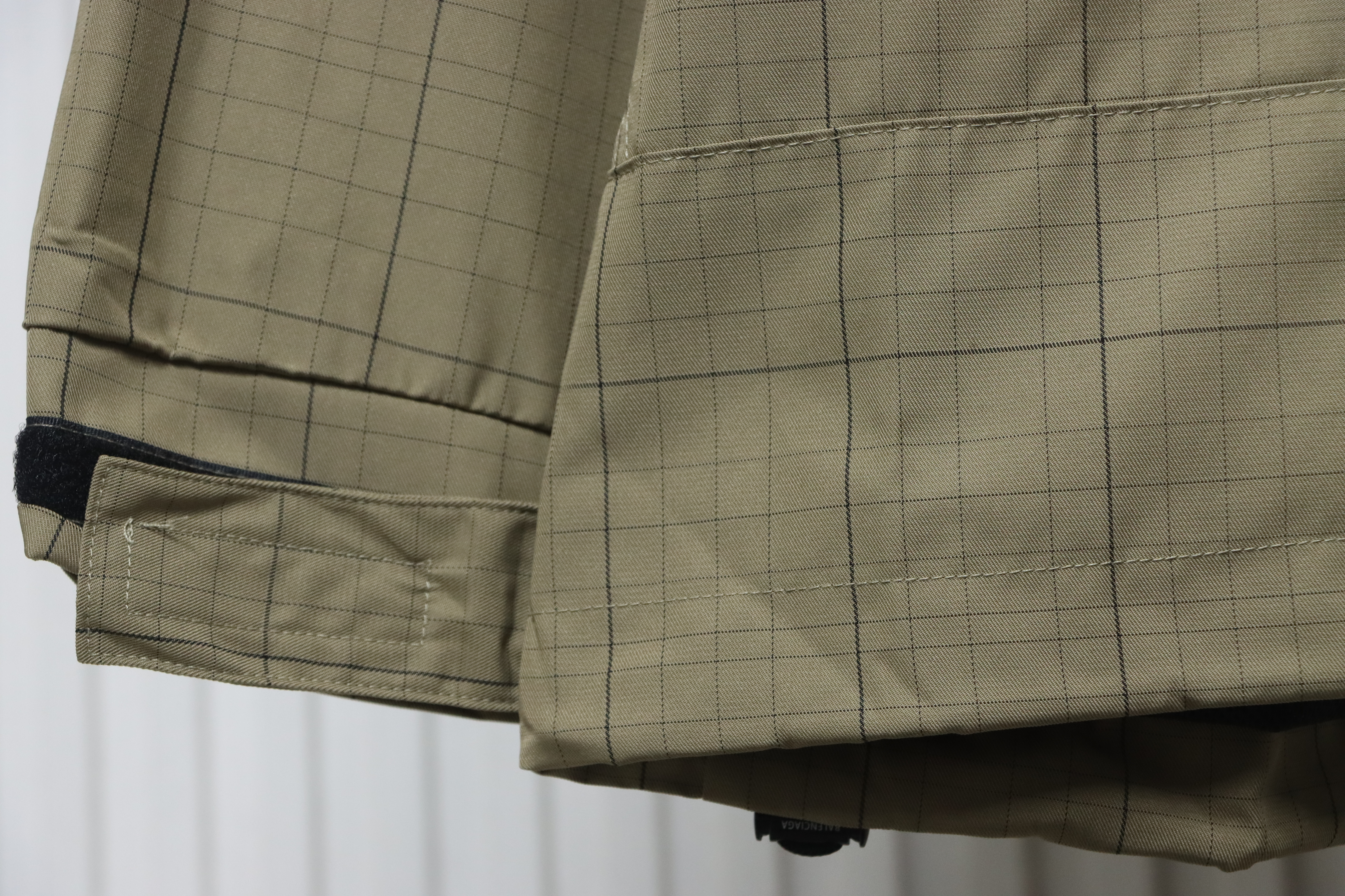 Balenciaga Embroidered Plaid Stand-up Collar Half-zip Jacket Brown