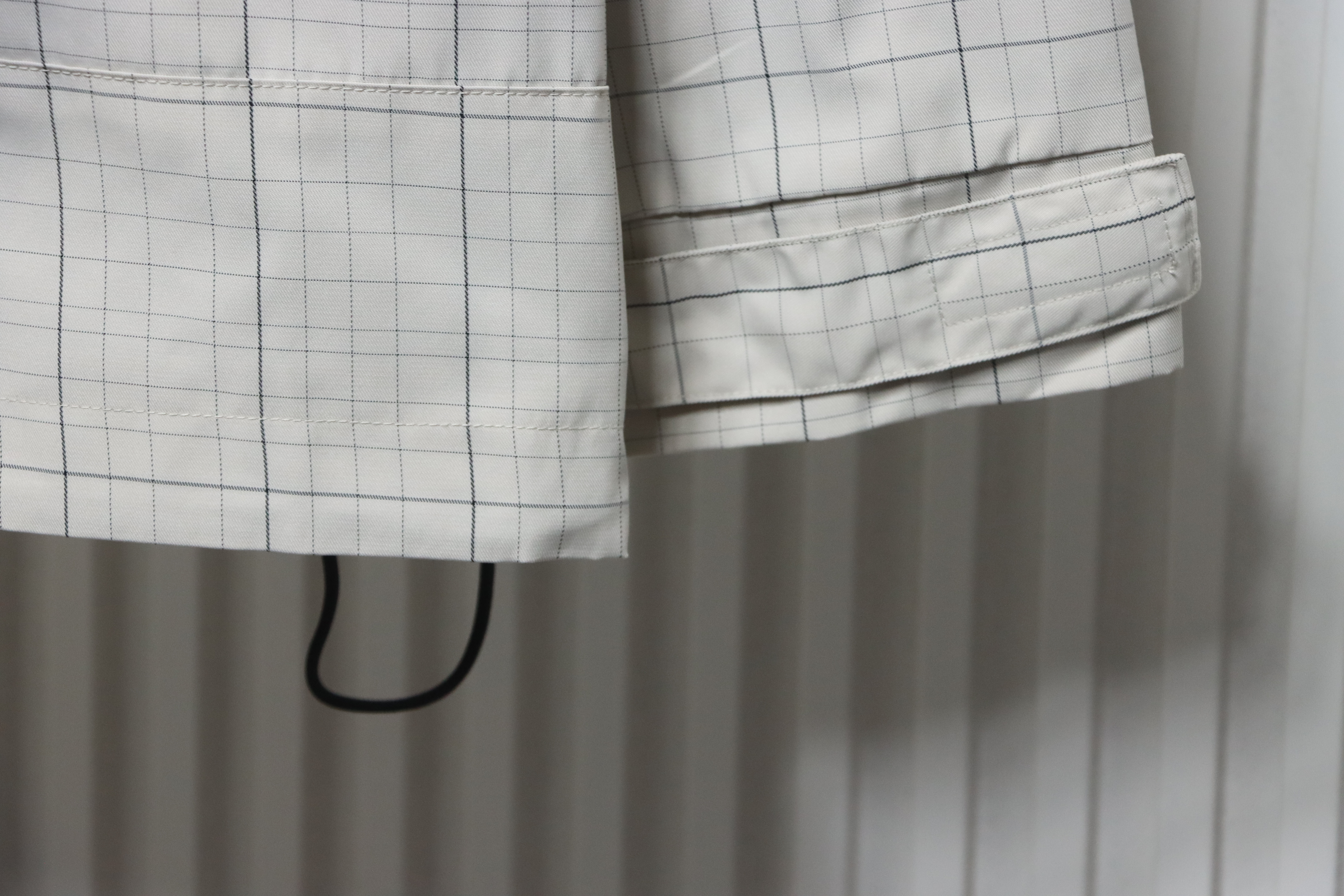 Balenciaga Embroidered Plaid Stand-up Collar Half-zip Jacket White