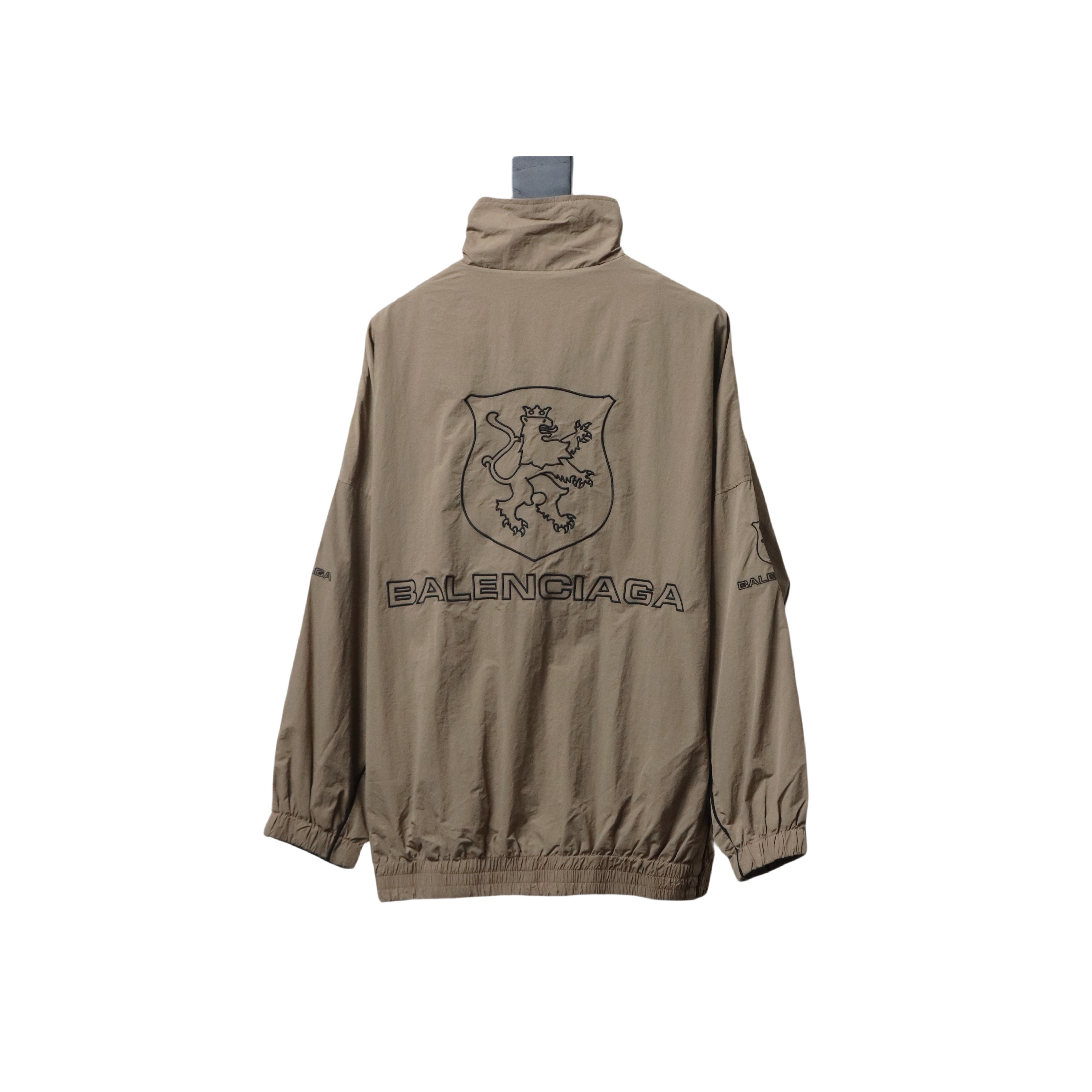 Balenciaga Letter Embroidery Zipper Jacket Browm