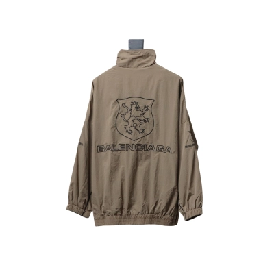 Balenciaga Letter Embroidery Zipper Jacket Browm 02