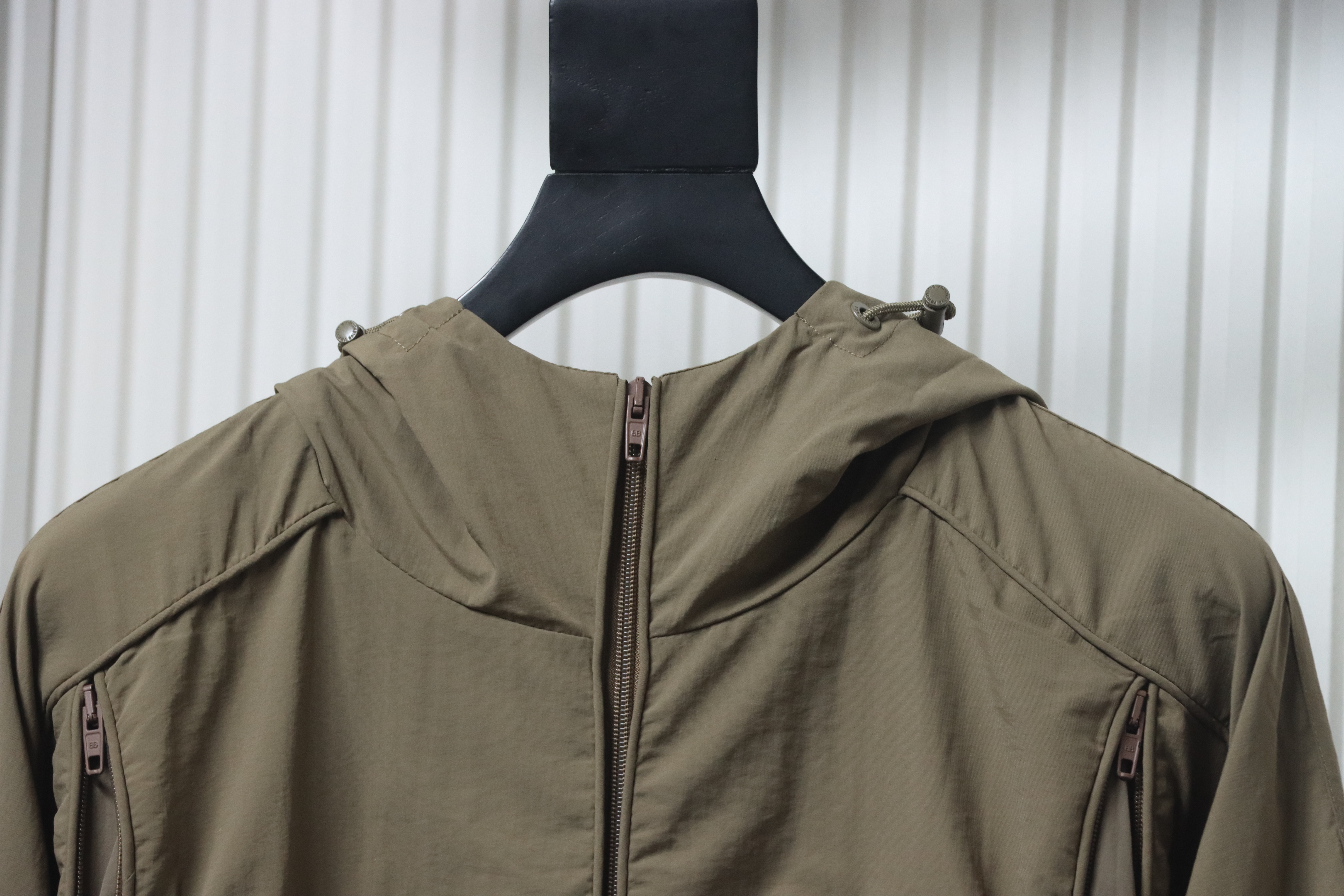 Balenciaga Letter Embroidery Zipper Jacket Military Brown