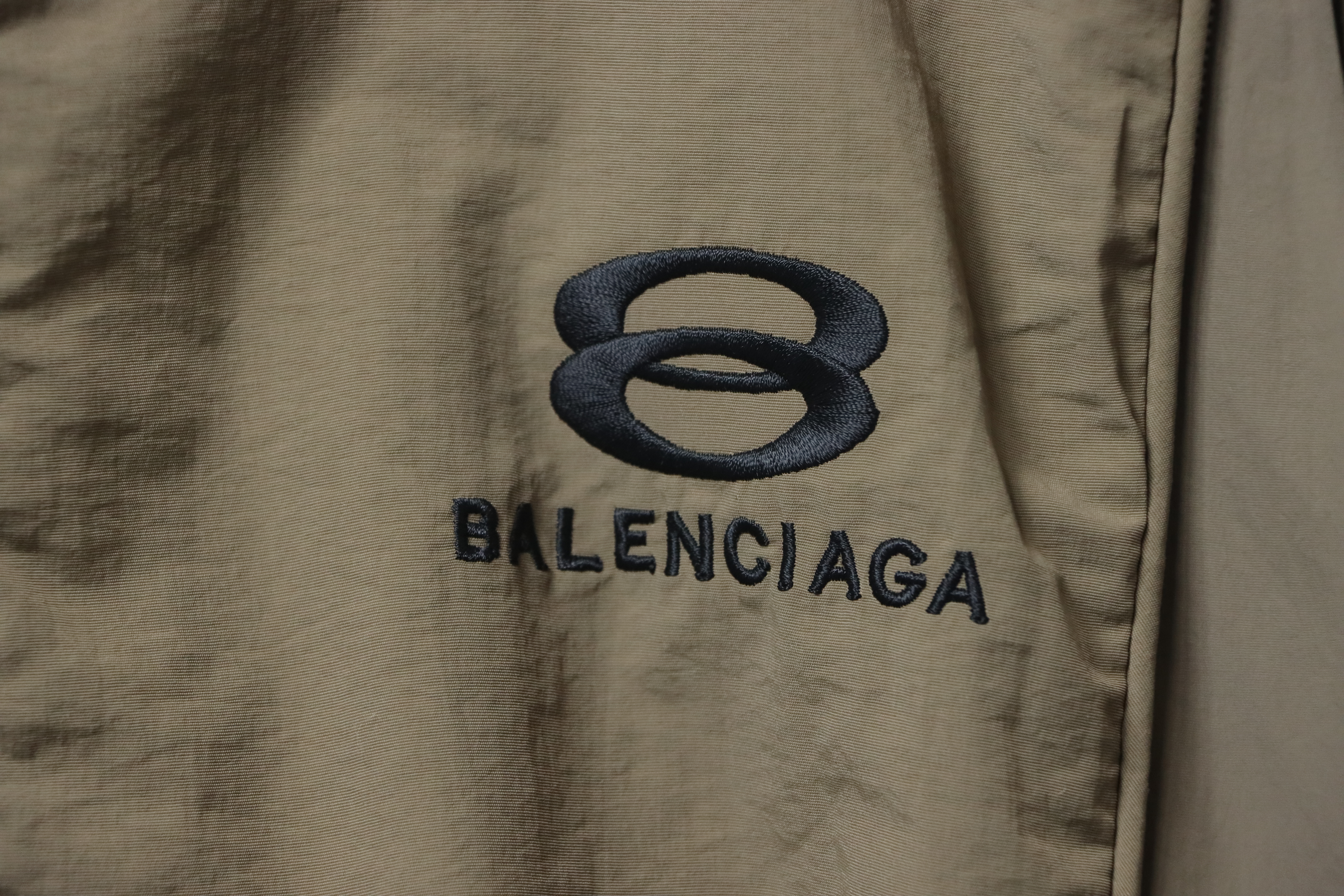 Balenciaga Letter Embroidery Zipper Jacket Military Brown