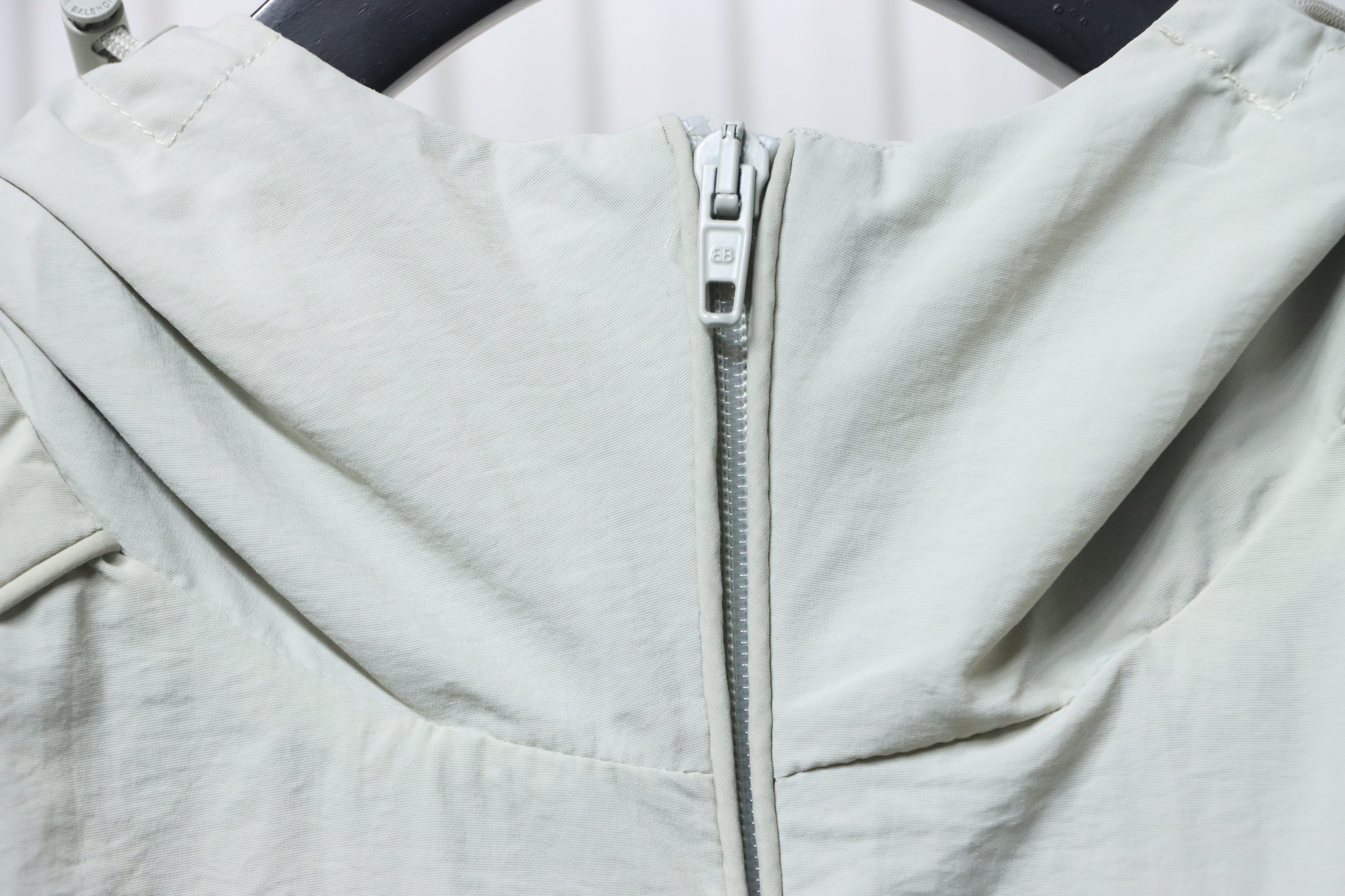 Balenciaga Letter Embroidery Zipper Jacket White