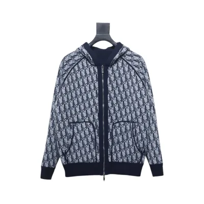 Dior Jacquard Reversible Cashmere Zip-up Jacket 01