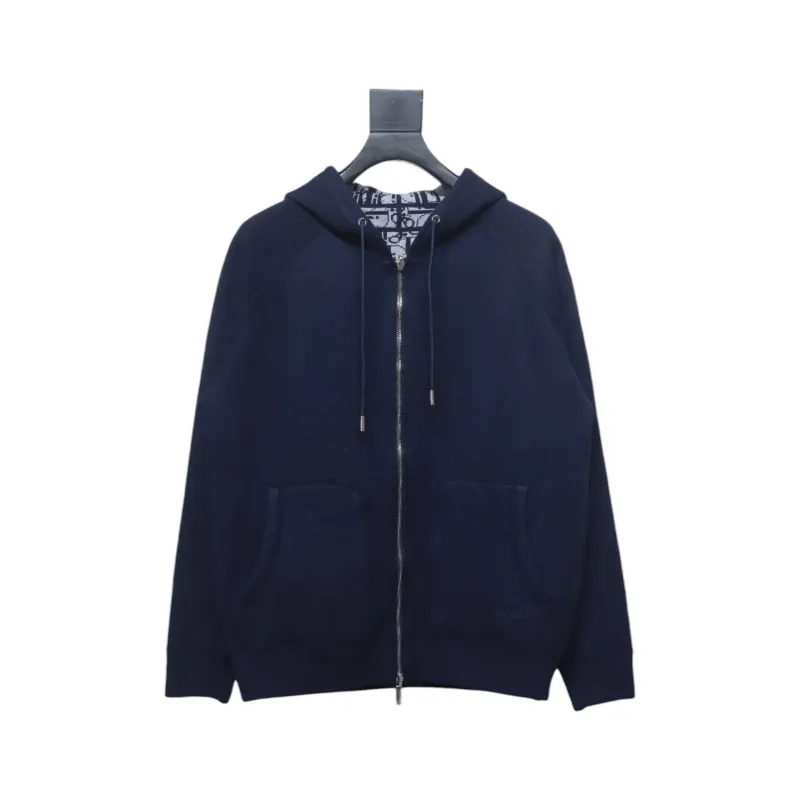Dior Jacquard Reversible Cashmere Zip-up Jacket