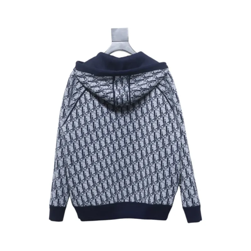 Dior Jacquard Reversible Cashmere Zip-up Jacket