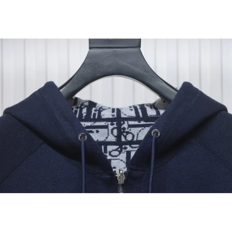 Dior Jacquard Reversible Cashmere Zip-up Jacket
