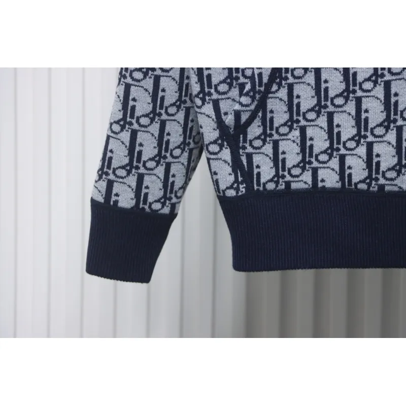 Dior Jacquard Reversible Cashmere Zip-up Jacket