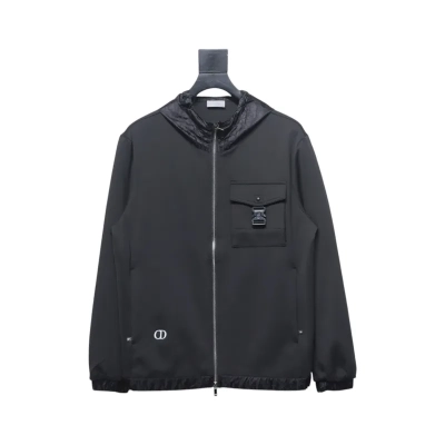 Dior Letter Embroidery Patchwork Hooded Jacket 01