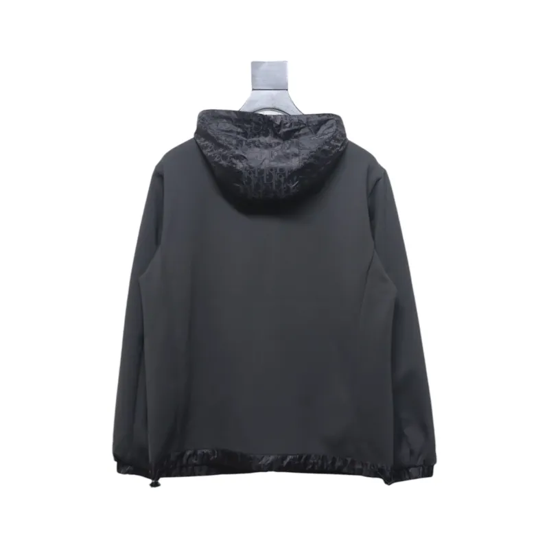 Dior Letter Embroidery Patchwork Hooded Jacket