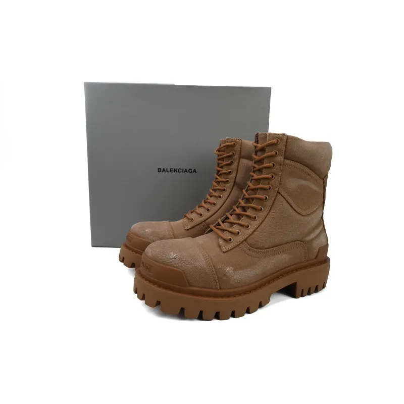 Balenciaga Strike 2MM Lace-up Boots in Brown