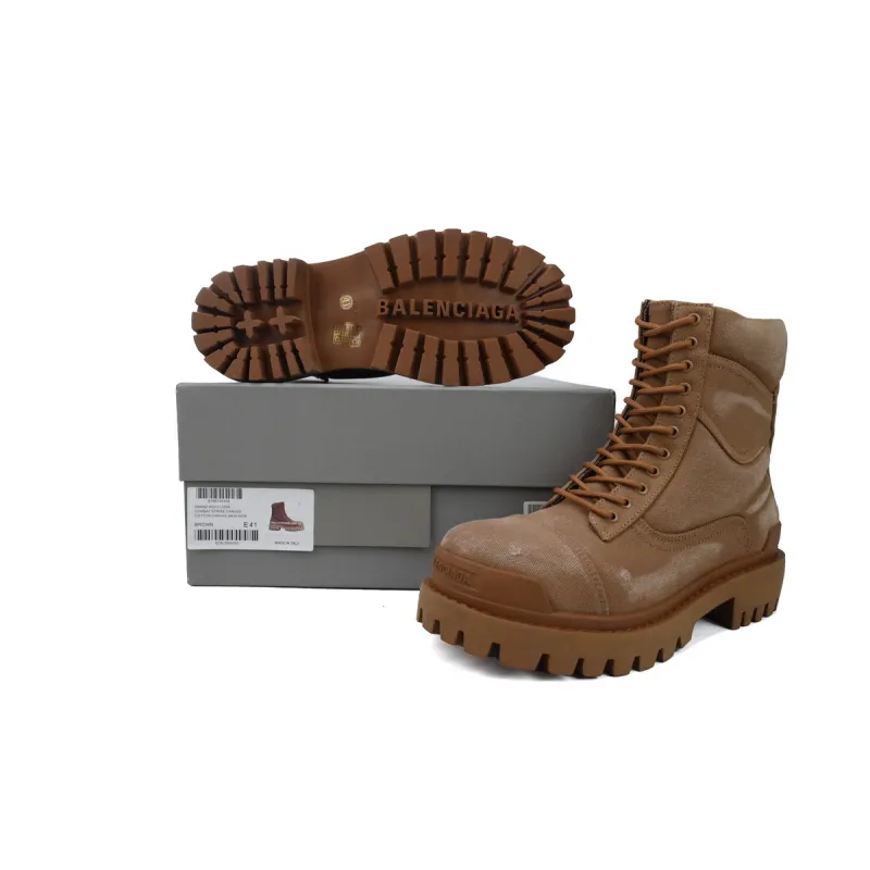 Balenciaga Strike 2MM Lace-up Boots in Brown