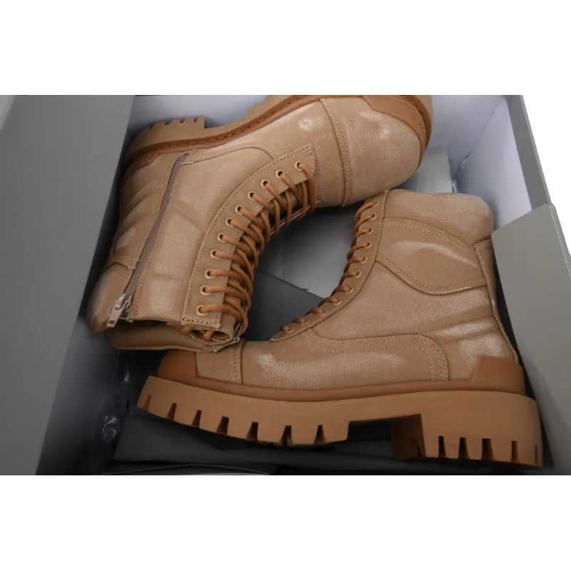 Balenciaga Strike 2MM Lace-up Boots in Brown