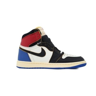 TOP Version Air Jordan 1 Retro High x Union LA Black White Blue IO7847-002 02