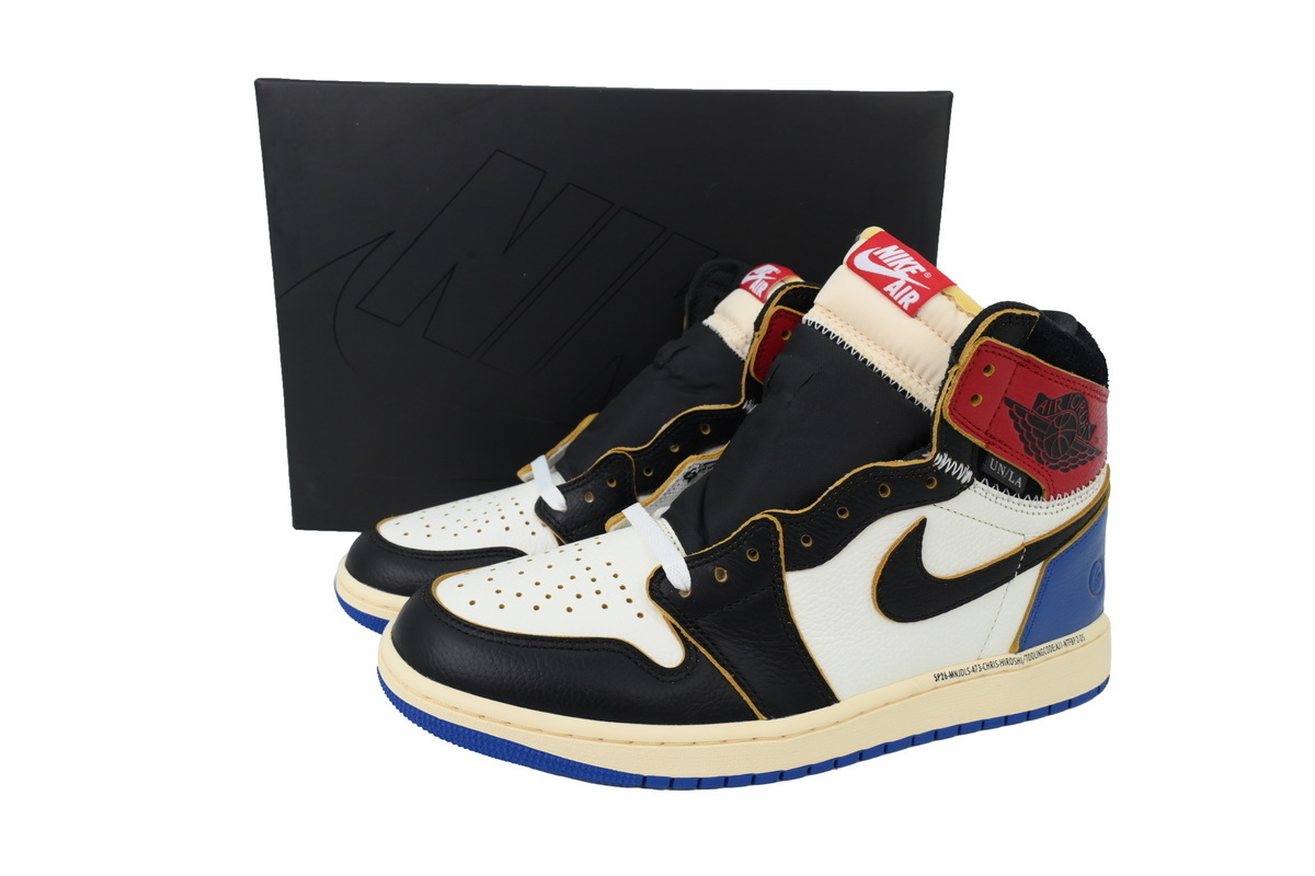 TOP Version Air Jordan 1 Retro High x Union LA Black White Blue IO7847-002