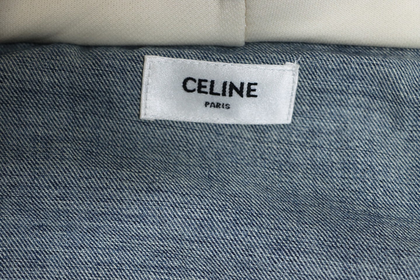 Celine CE 23FW Patchwork Hooded Denim Jacket