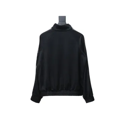 Celine CE Embroidered Half-Zip Sweatshirt Black 01