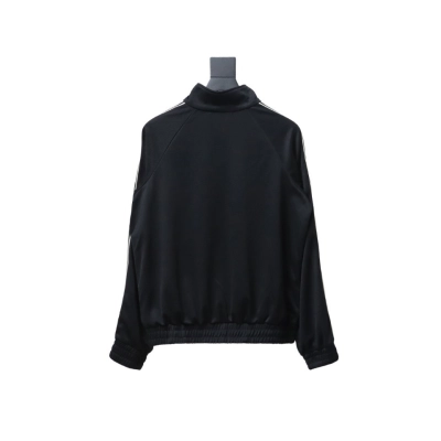 Celine CE Embroidered Half-Zip Sweatshirt Black 01