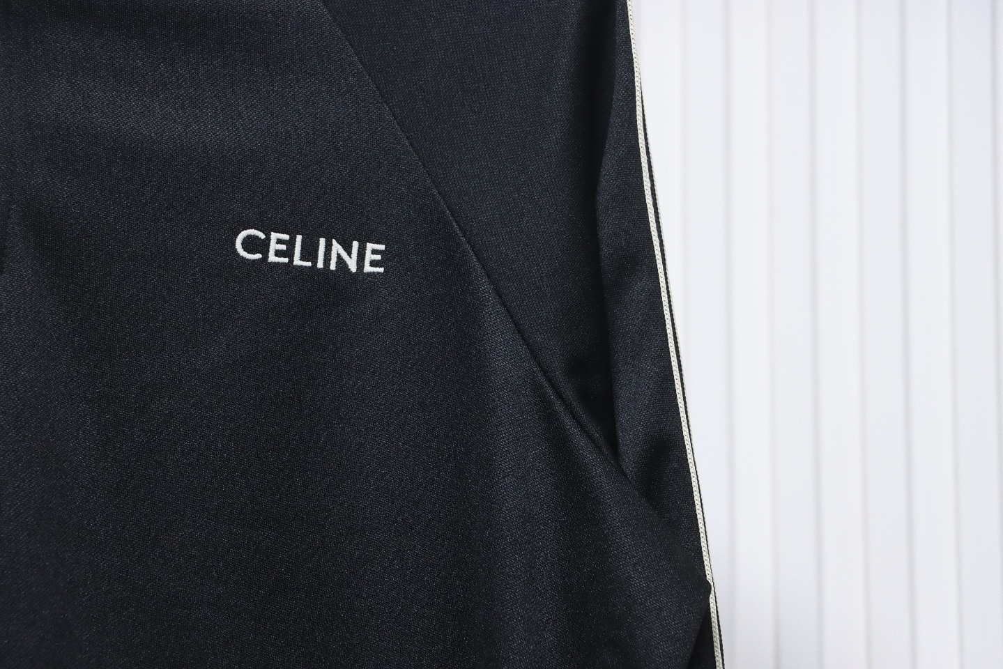 Celine CE Embroidered Half-Zip Sweatshirt Black