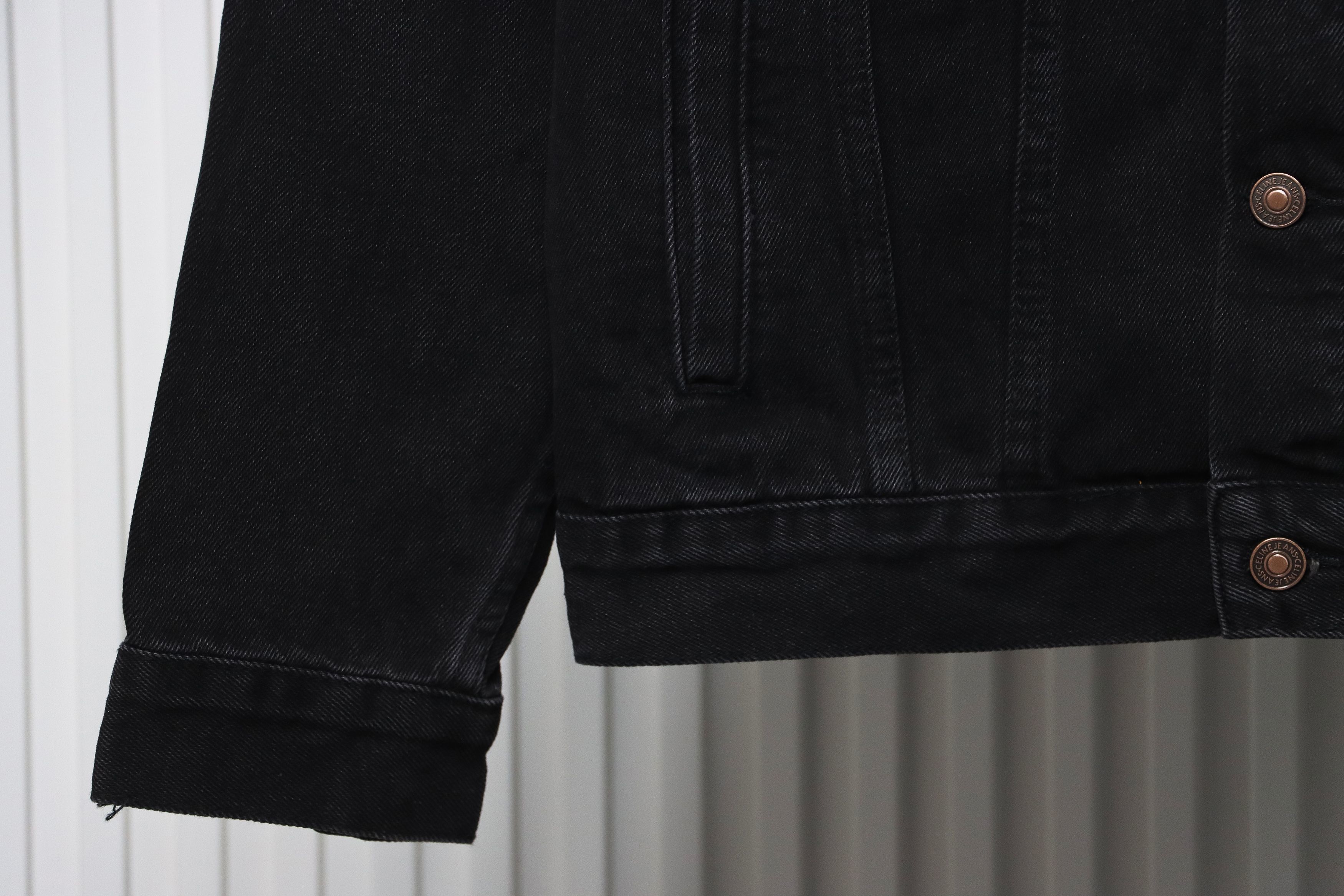 Celine Hooded Denim Jacket Black and Gray