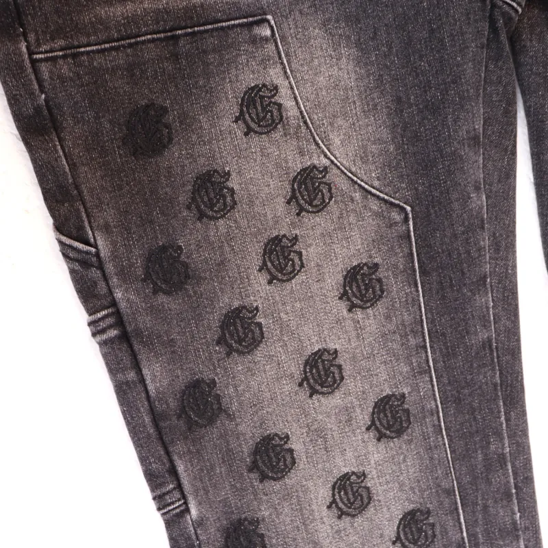 Godspeed Embroidered Multi-Pocket Jeans #8239 Smoky Gray