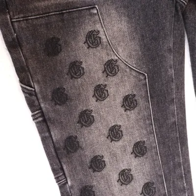 Godspeed Embroidered Multi-Pocket Jeans #8239 Smoky Gray 02