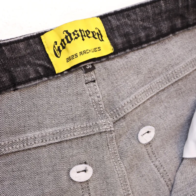 Godspeed Embroidered Multi-Pocket Jeans #8239 Smoky Gray