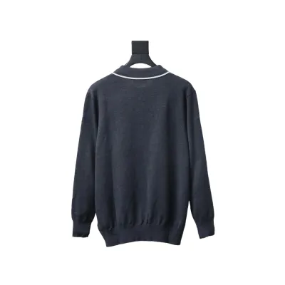 Gucci 25fw Color-blocked Trim Letter Pocket Collar Knit Sweater 02