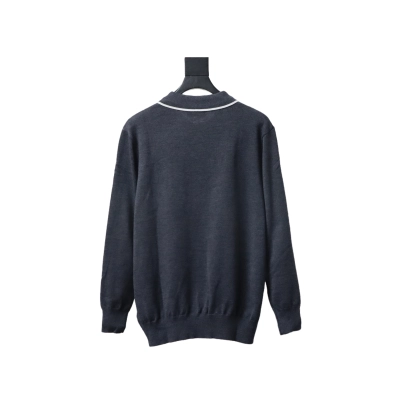 Gucci 25fw Color-blocked Trim Letter Pocket Collar Knit Sweater 02