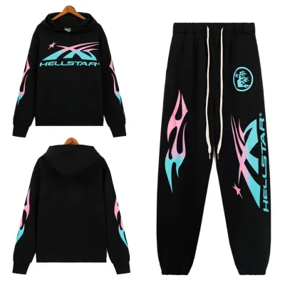 Hellsatr Pink-Blue Colorful Tracksuit #5659-8192 Black 01