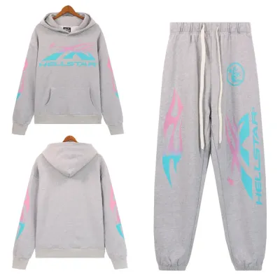 Hellsatr Pink-Blue Colorful Tracksuit #5659-8192 Gray 01