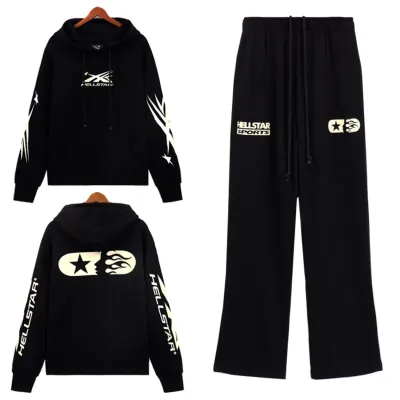 Hellsatr Tracksuit #8195 Black White 01