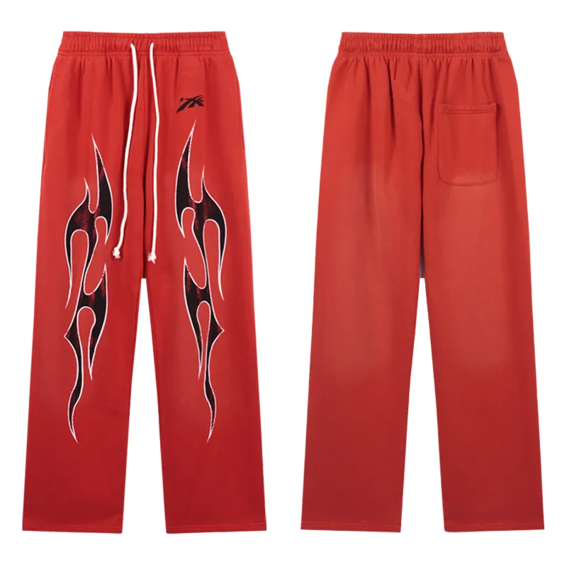 Hellstar Halloween Skeleton Airbrushed Hoodie & Sweatpants Set #5665-8199 Red