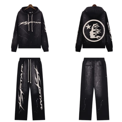 Hellstar Hstar Hoodie & Sweatpants Set #8201-5669 Black 01