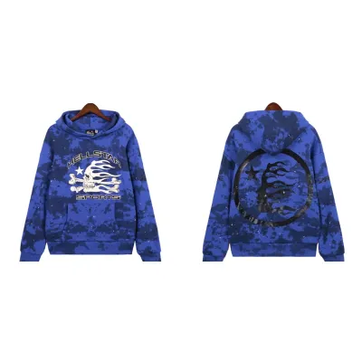 Hellstar Sports Tie-Dye Skull Hoodie & Sweatpants Set #8197 Blue 02