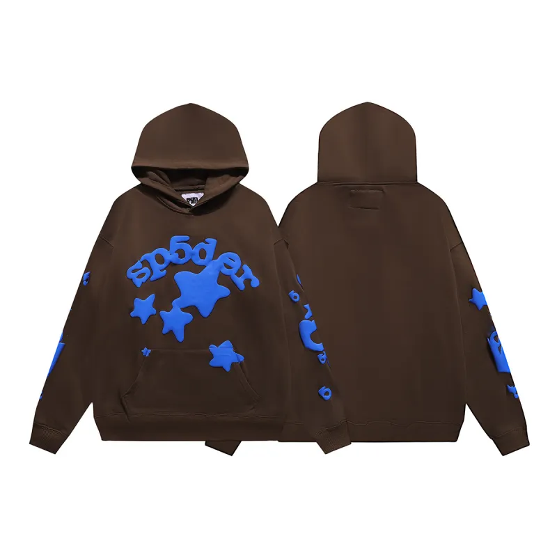Sp5der Beluga Hoodie & Sweatpant Set Brown #8227