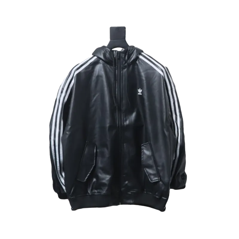 Adidas XFEIFEI RUAN Leather Track Jacket Hoodie Black