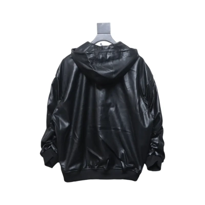 Adidas XFEIFEI RUAN Leather Track Jacket Hoodie Black 02