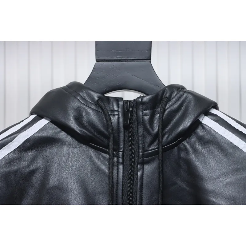 Adidas XFEIFEI RUAN Leather Track Jacket Hoodie Black