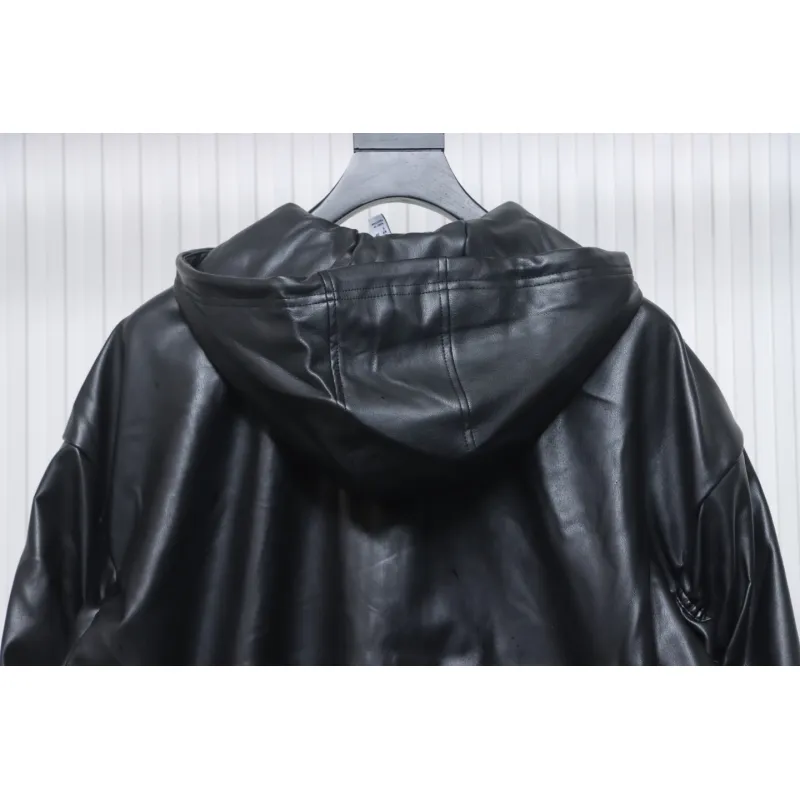Adidas XFEIFEI RUAN Leather Track Jacket Hoodie Black