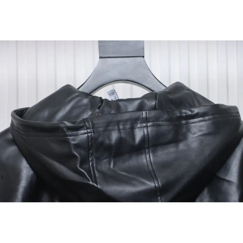 Adidas XFEIFEI RUAN Leather Track Jacket Hoodie Black