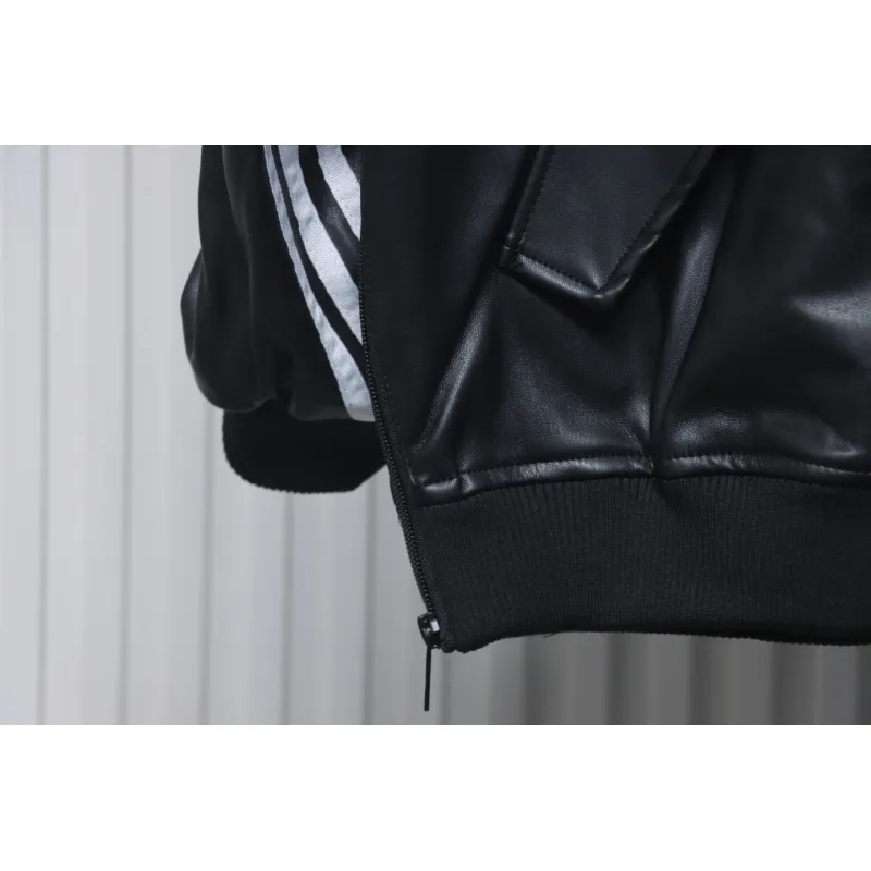 Adidas XFEIFEI RUAN Leather Track Jacket Hoodie Black