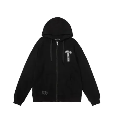 Chrome Hearts Shoulder Logo Zipper Hoodie Black 01