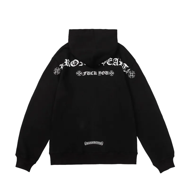 Chrome Hearts Shoulder Logo Zipper Hoodie Black