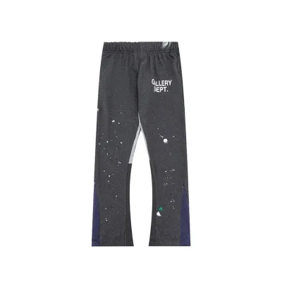 Gallery Dept. Painted Flare Sweat Pants Gray-Blue Patchwork 01