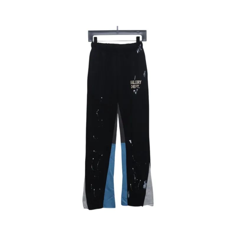 Gallery Dept Graffiti Splatter Sweatpants Black Blue